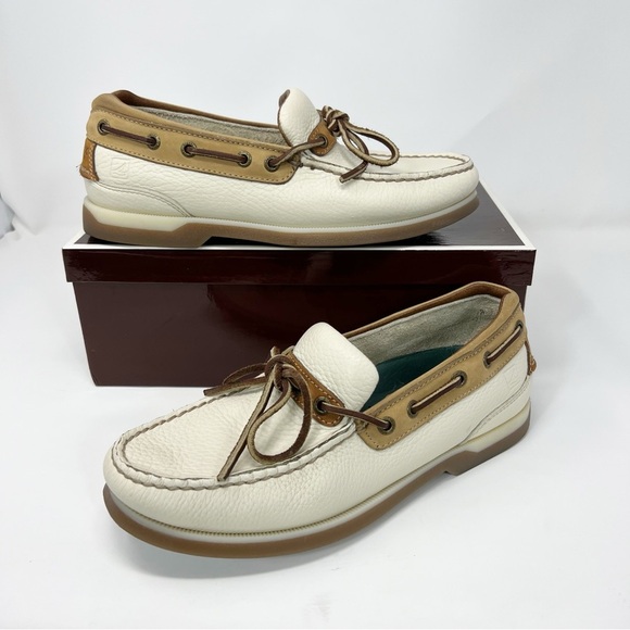 SPERRY leather classic boat shoes, white/cream and brown color - Picture 15 of 16